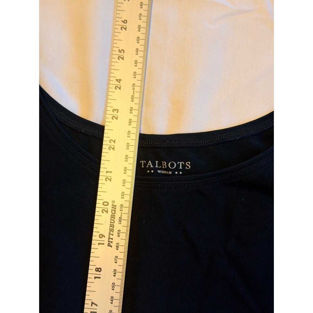 Talbots Woman Black Cotton Spandex Scoop Neck Tank Top Plus Size 3X BD5147 - Picture 4 of 6